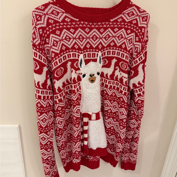 Goofy Llama Pattern Sweater - Picture 1 of 2